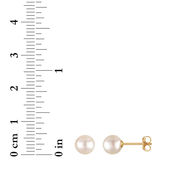 5MM Pearl Stud Earrings in 14KT Yellow Gold