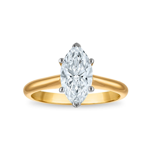 Signature Certificate 8X EcoLove 1 1/2 CTW Marquise Lab Grown Diamond Solitaire Engagement Ring in 14KT Yellow Gold