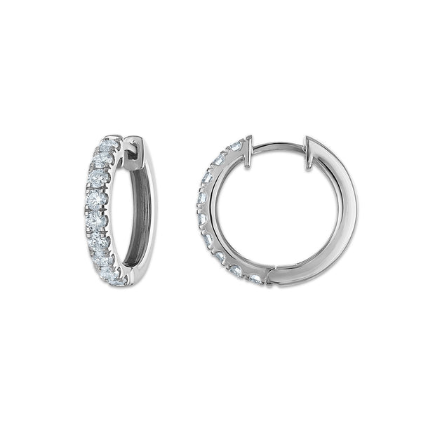 EcoLove 1 CTW Diamond Hoop Earrings in Sterling Silver