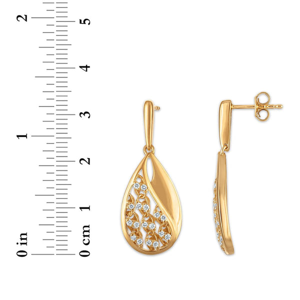 EcoLove 1/3 CTW Lab Grown Diamond Earrings in Yellow Gold Plated Sterling Silver