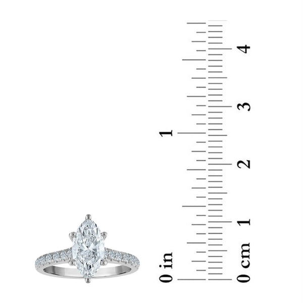 EcoLove 1-1/4 CTW Lab Grown Diamond Marquise Engagement Ring in 10KT White Gold