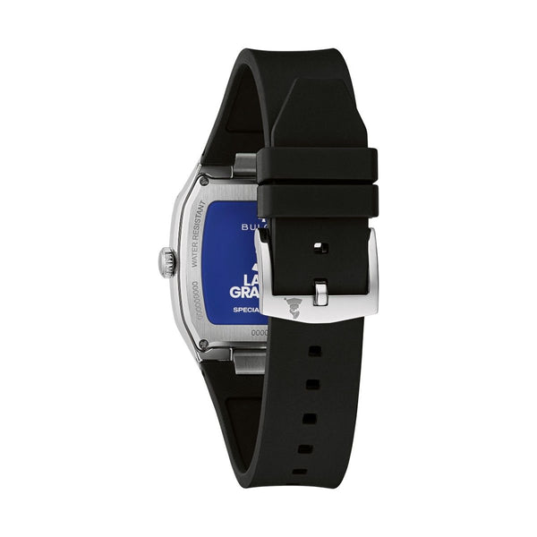 Bulova with 35X35 MM Silvertone Cushion Dial Silicone Band Watch Band; 96A335 Millennia