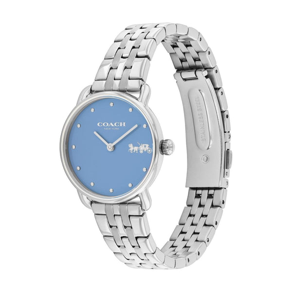 Coach Eliot 28MM Bue Dial Silvertone Watch. 14504447