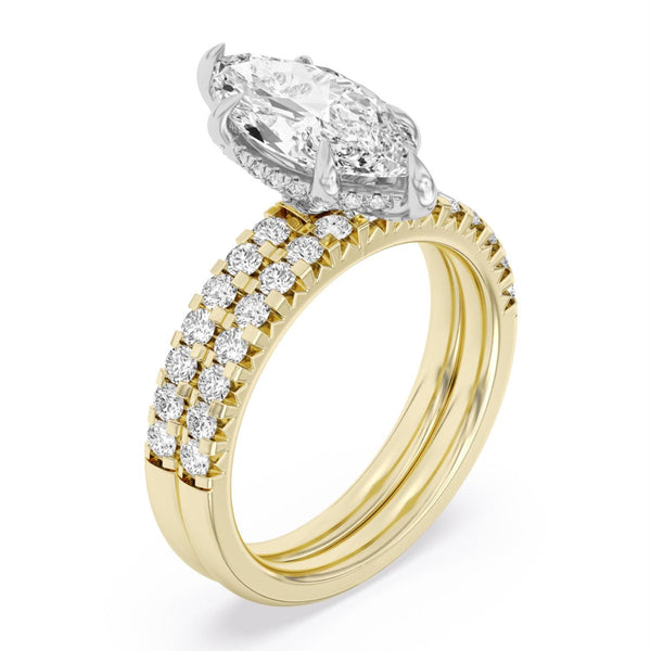 Signature EcoLove Diamond Dreams 3-1/3 CTW 100 Facet Centurion Lab Grown Diamond Bridal Set in 18KT Yellow Gold