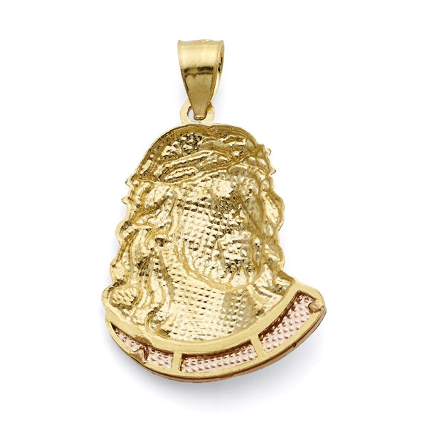 10KT Tri-Color Gold 34X21MM Christ Head Pendant-Chain Not Included
