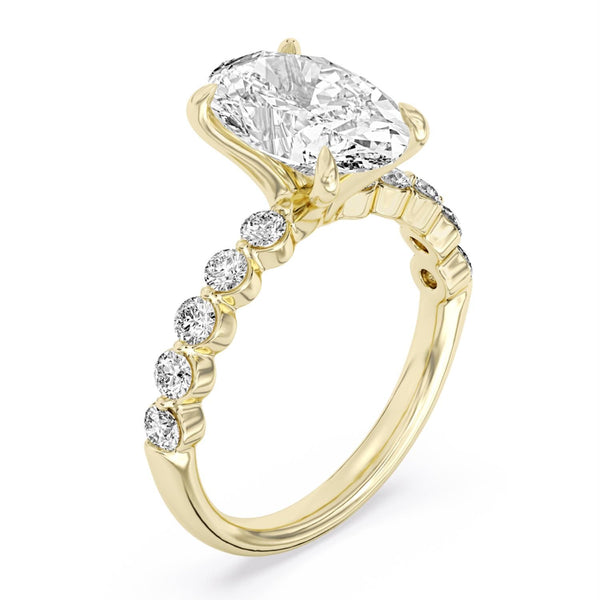 Signature EcoLove Diamond Dreams 4-1/3 CTW 100 Facet Centurion Lab Grown Diamond Bridal Set in 18KT Yellow Gold