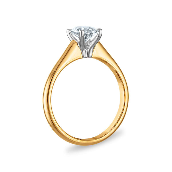 Signature Certificate 8X EcoLove 1 CTW Oval Lab Grown Diamond Solitaire Engagement Ring in 14KT Yellow Gold