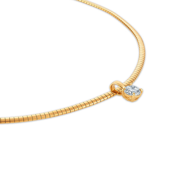 EcoLove 1 CTW Lab Grown Diamond Solitaire 18-inch Pendant in Gold Plated Sterling Silver