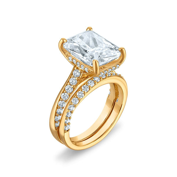Signature EcoLove Diamond Dreams 7 CTW Radiant Lab Grown Diamond Bridal Set in 14KT Yellow Gold