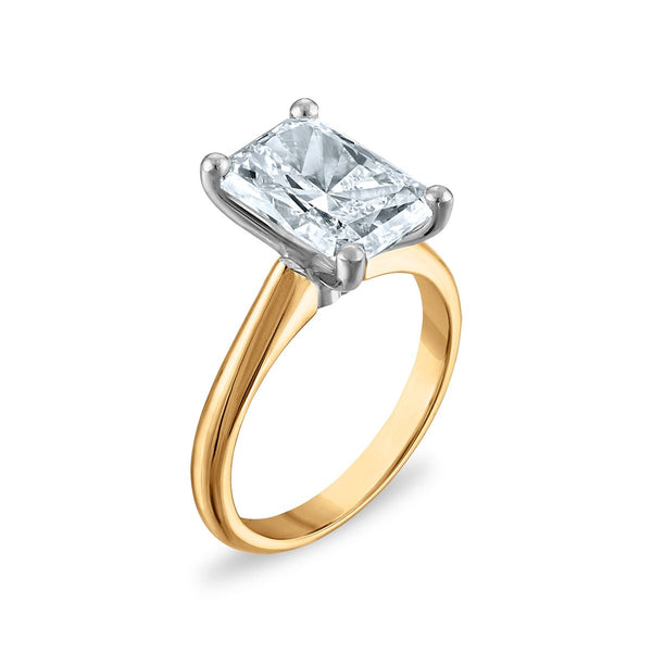 Signature Certificate 8X EcoLove 4 CTW Radiant Lab Grown Diamond Solitaire Engagement Ring in 14KT Yellow Gold
