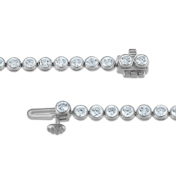 Red Hot Deal 5 CTW Round Lab Grown Diamond 7-inch Bezel Set Tennis Bracelet in 10KT White Gold