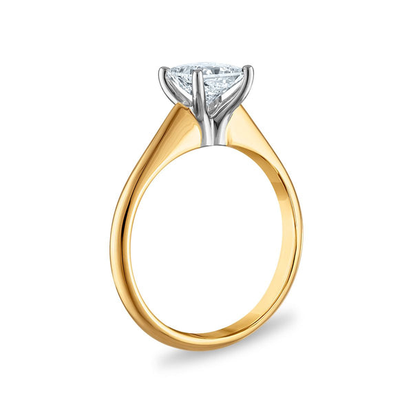 Signature Certificate 8X EcoLove 1 CTW Princess Cut Lab Grown Diamond Solitaire Engagement Ring in 14KT Yellow Gold