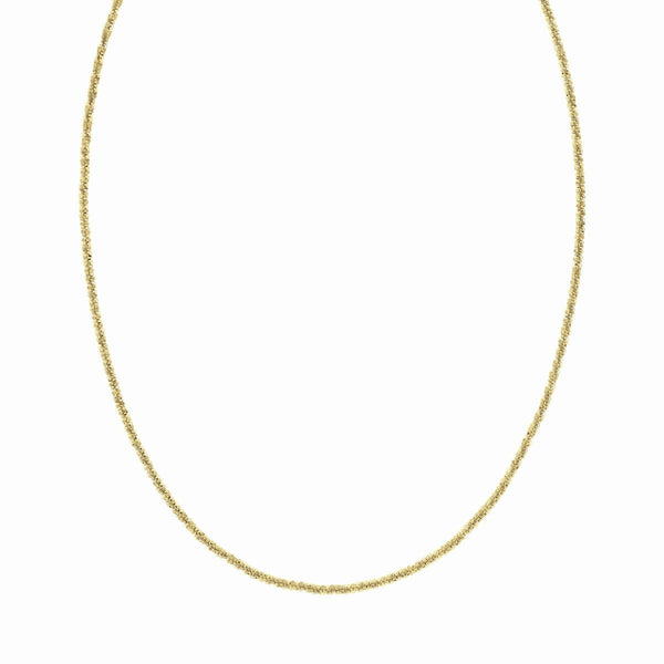 14KT Yellow Gold Plated Sterling Silver 18-inch 2.2MM Sparkle Chain