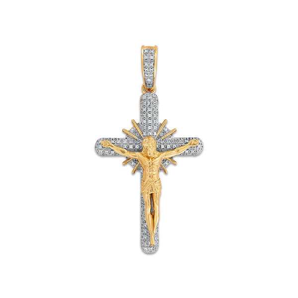 Titán Collection 1/5 CTW Lab Grown Diamond Crucifix Pendant. Chain Not Included.