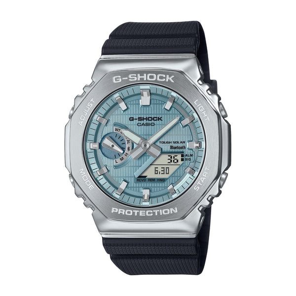 G-Shock Bluetooth Connected with 49X44 MM Blue Round Dial Resin Band Watch Band; 40
