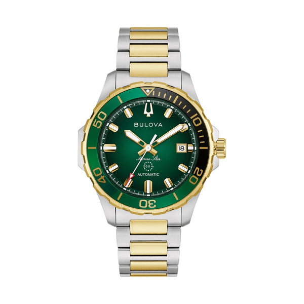 Bulova Marine Star with 41X41 MM Two-Tone Round Dial Stainless Steel Watch Band; 98B467 Sport