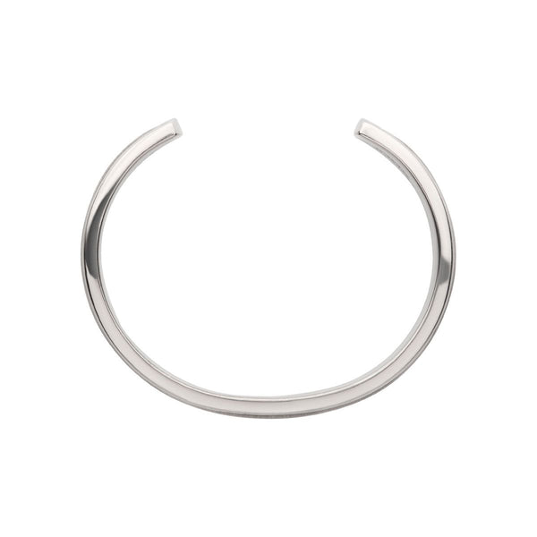 Inox Titanium and Whiskey Barrel Wood Inlay with Embedded Guitar String Cuff Bracelet
