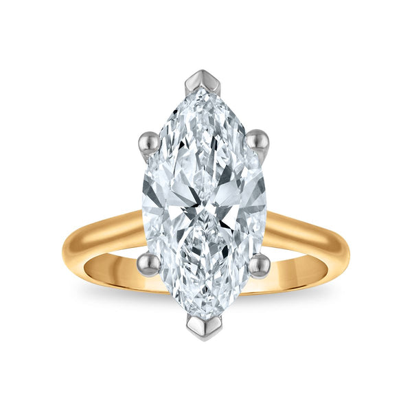 Signature Certificate 8X EcoLove 4 CTW Marquise Lab Grown Diamond Solitaire Engagement Ring in 14KT Yellow Gold