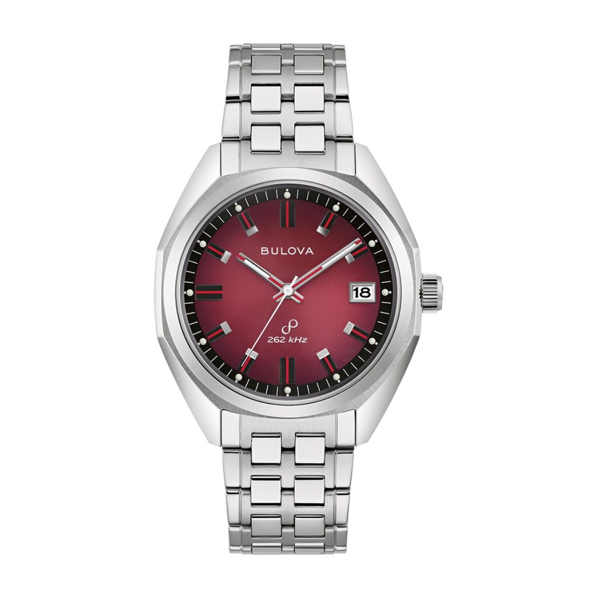 Bulova Red Dial  Stainless Steel Bracelet Jet Star.  96B401