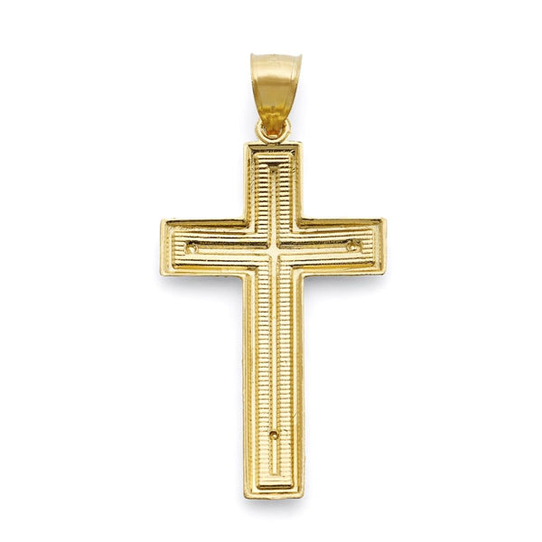 10KT Yellow Gold 47X23MM Cross Pendant-Chain Not Included