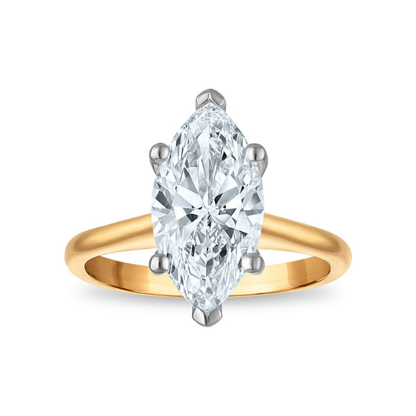 Signature Certificate 8X EcoLove 3 CTW Marquise Lab Grown Diamond Solitaire Engagement Ring in 14KT Yellow Gold