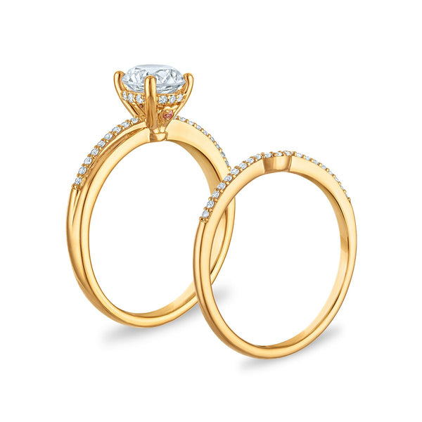 LoveSong EcoLove 1-1/5 CTW Lab Grown Diamond Bridal Set in 10KT Yellow Gold