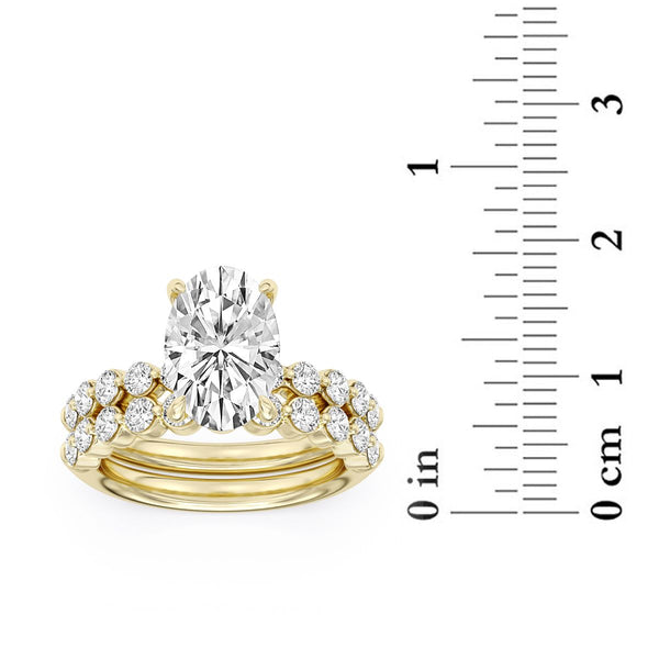 Signature EcoLove Diamond Dreams 4-1/3 CTW 100 Facet Centurion Lab Grown Diamond Bridal Set in 18KT Yellow Gold