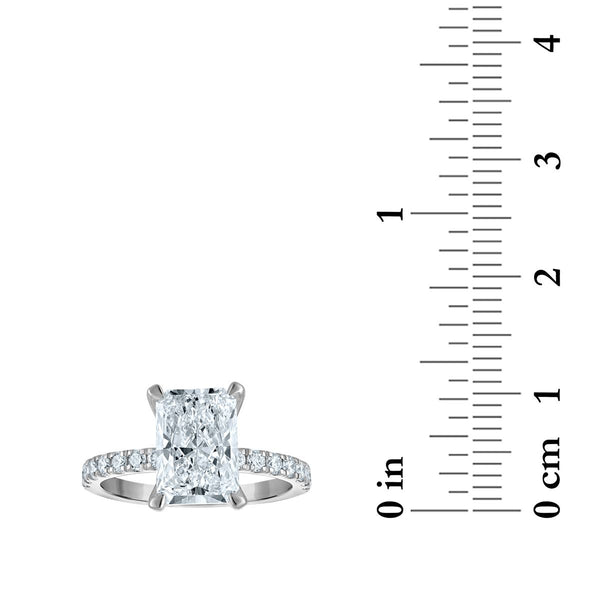 Signature EcoLove 3 1/2 CTW Lab Grown Diamond Engagement Radiant Ring in 14KT White Gold