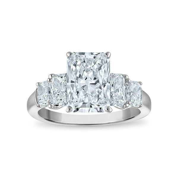 Signature EcoLove 4 1/2 CTW Lab Grown Diamond Engagement Radiant Ring in 14KT White Gold