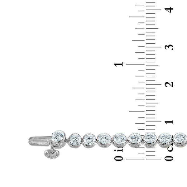 Red Hot Deal 7 CTW Round Lab Grown Diamond 7-inch Bezel Set Tennis Bracelet in 10KT White Gold