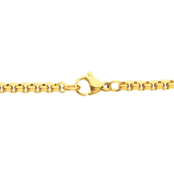 Inox 18KT Gold IP Stainless Steel Lab Grown Diamond Accent 24-inch Cross Pendant