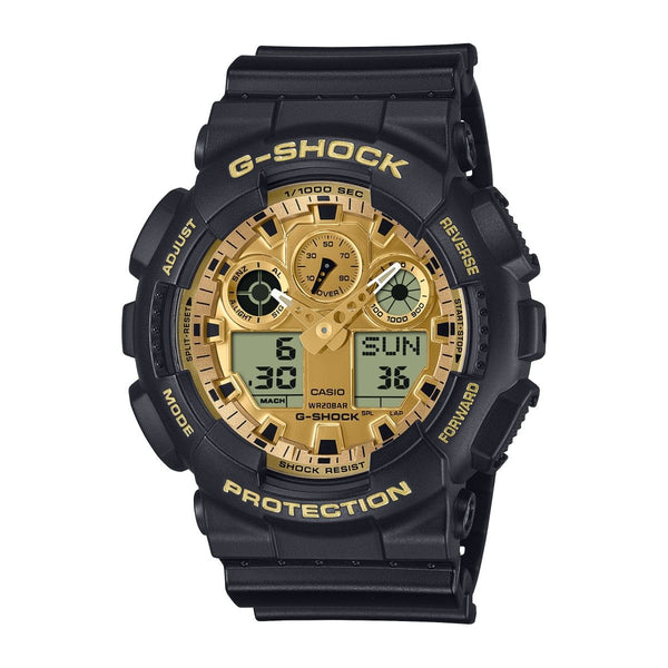 G-Shock Analog-Digital Gold Dial Black Resin. GA010GGB-1A9