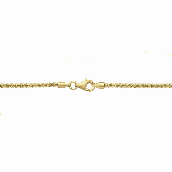 14KT Yellow Gold Plated Sterling Silver 18-inch 2.2MM Sparkle Chain