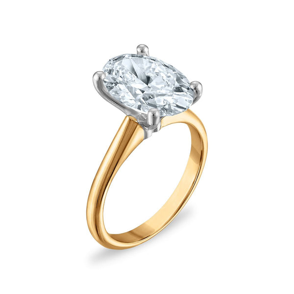 Signature Certificate 8X EcoLove 4 CTW Oval Lab Grown Diamond Solitaire Engagement Ring in 14KT Yellow Gold