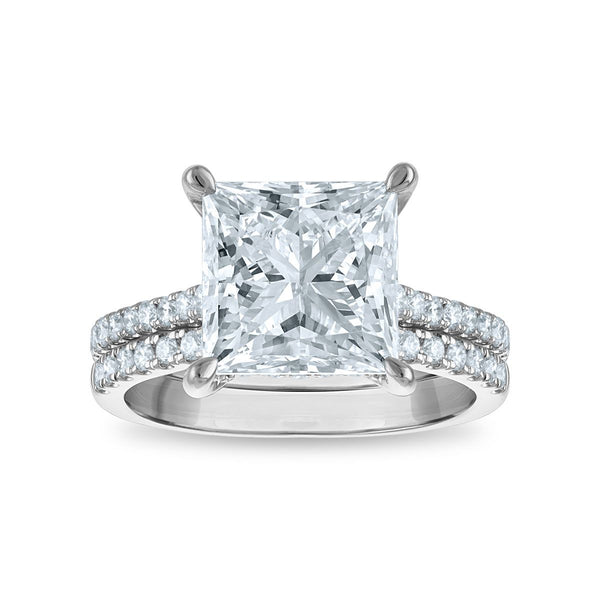 Signature EcoLove Diamond Dreams 5-5/8 CTW Lab Grown Diamond Bridal Set Princess Cut Ring in 14KT White Gold