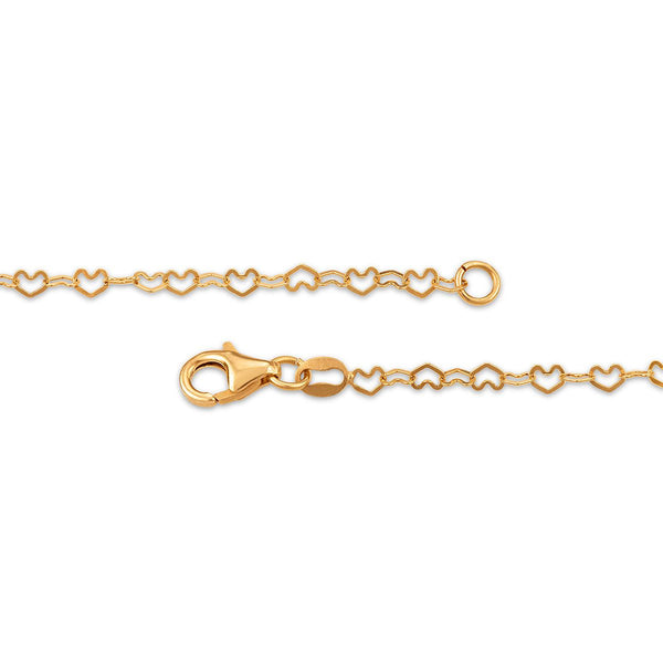 10KT Yellow Gold 18-inch 2.5MM Heart Link Necklace