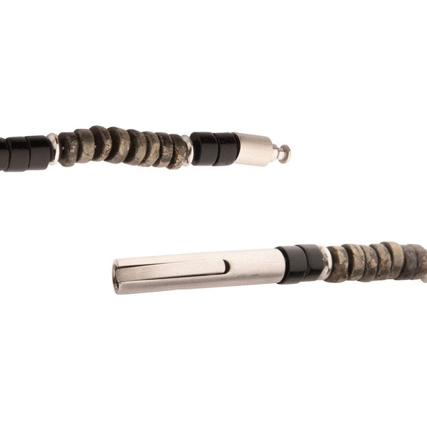 Inox Shadow Wolf Heishi Bead Bracelet