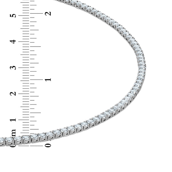 Red Hot Deal 10 CTW Round Lab Grown Diamond 18-inch Tennis Necklace in 10KT White Gold