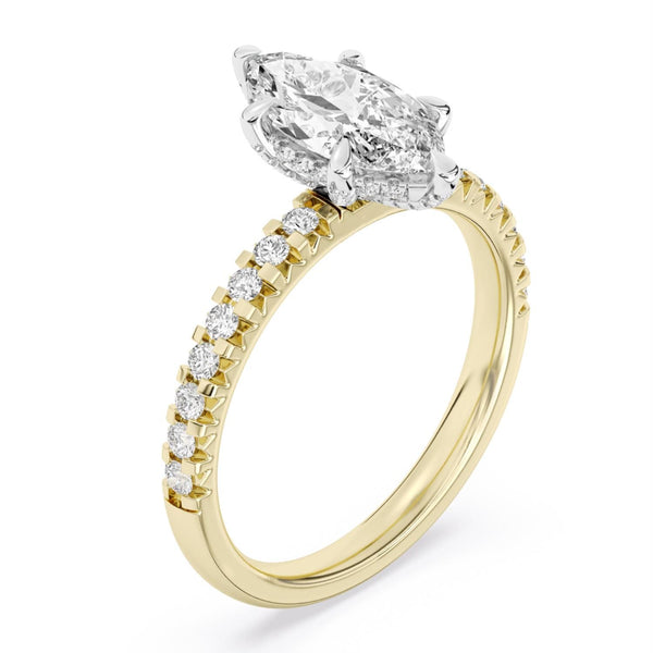 Signature EcoLove 2-3/8 CTW 100 Facet Centurion Lab Grown Diamond Bridal Set in 14KT Yellow Gold