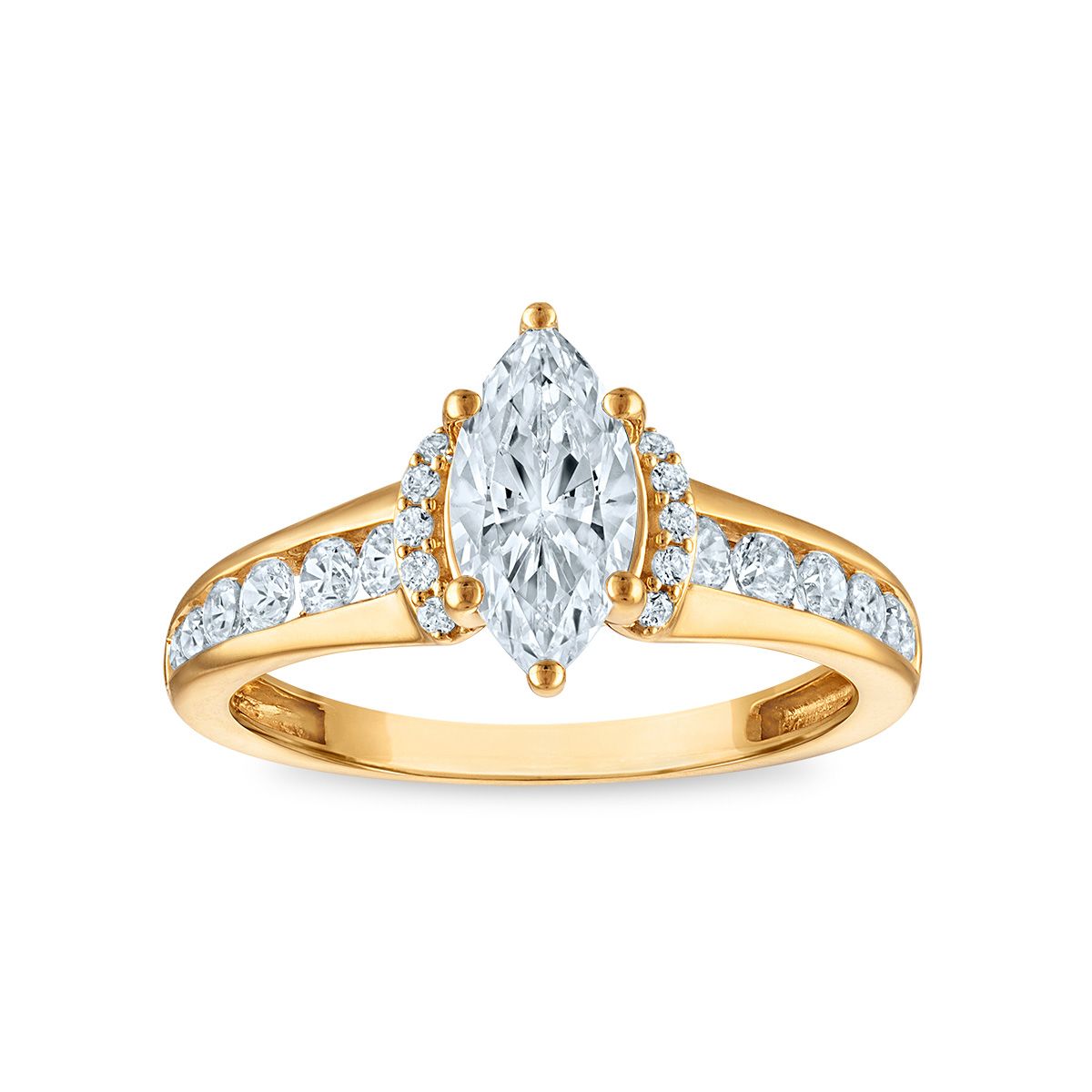 Red Hot Deal 1-1/2 CTW Lab Grown Diamond Engagement Ring in 10KT Yellow Gold