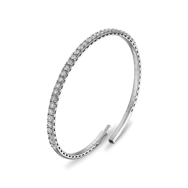 EcoLove 1/2 CTW Diamond Flexi Bangle Bracelet in Sterling Silver