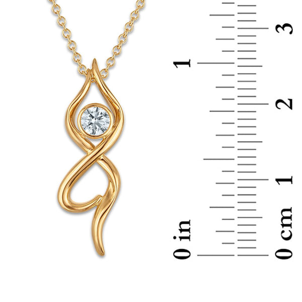 EcoLove 1/5 CTW Lab Grown Diamond 18-inch Pendant in Yellow Gold Plated Sterling Silver