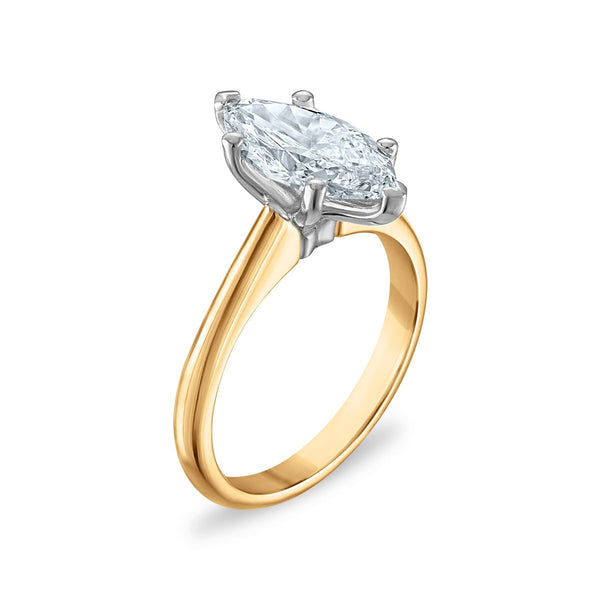 Signature Certificate 8X EcoLove 2 CTW Marquise Lab Grown Diamond Solitaire Engagement Ring in 14KT Yellow Gold
