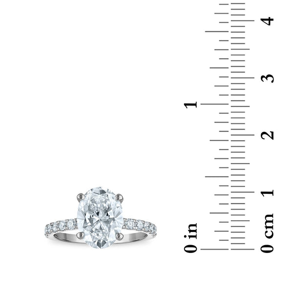 Signature EcoLove 3 1/2 CTW Lab Grown Diamond Engagement Oval Ring in 14KT White Gold