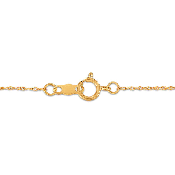 LoveSong EcoLove 3MM Emerald and Lab Grown Diamond Clover 18-inch Pendant in 10KT Yellow Gold