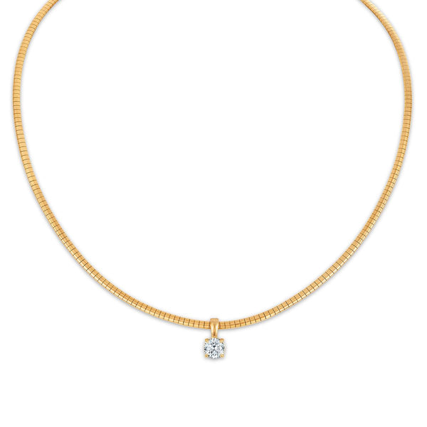 EcoLove 1 CTW Lab Grown Diamond Solitaire 18-inch Pendant in Gold Plated Sterling Silver