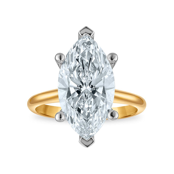 Signature Certificate 8X EcoLove 5 CTW Marquise Lab Grown Diamond Solitaire Engagement Ring in 14KT Yellow Gold