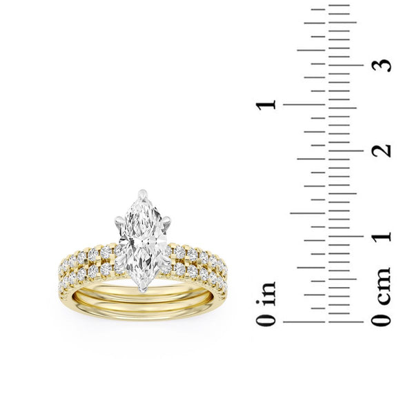 Signature EcoLove 2-3/8 CTW 100 Facet Centurion Lab Grown Diamond Bridal Set in 14KT Yellow Gold