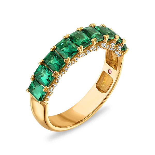 LoveSong EcoLove Emerald and Lab Grown Diamond Ring in 10KT Yellow Gold