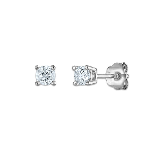 EcoLove 1/4 CTW Round Lab Grown Diamond Stud Earrings in 10KT White Gold
